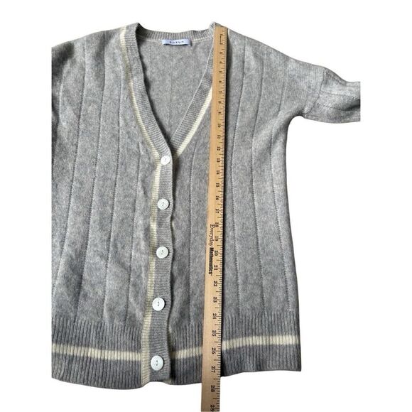 Kokun Cashmere Cardigan Size L Gray Button Front Pockets - Picture 6 of 10